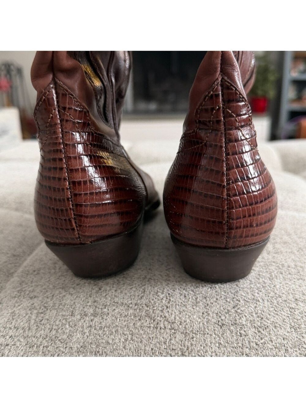NINE WEST Vintage Women’s Brown Leather Western Cowboy Boots Size 6 - Picture 8 of 13
